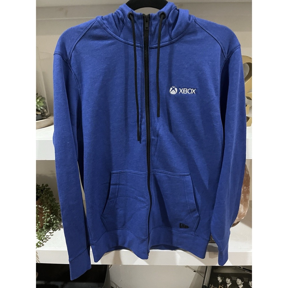 New Era Xbox Hoodie Men sz S‎ Blue Zip Up Promo Gaming Sweatshirt Deadstock Rare